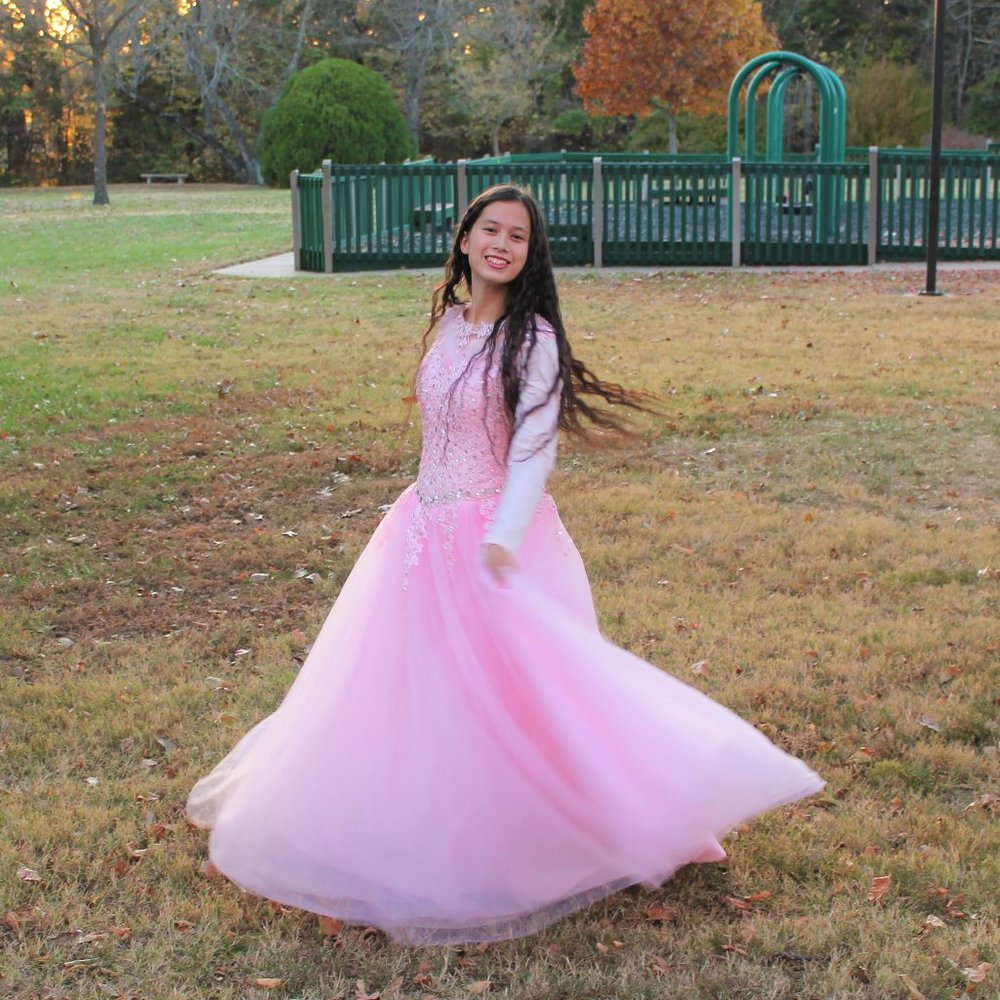 Pink Puffy Quinceanera Dress Tulle